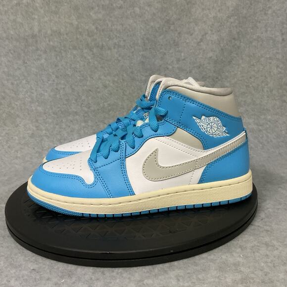 Nike Air Jordan 1 Mid Shoes Dark Powder Blue White BQ6472-400 Women's 6.5 - Picture 3 of 6
